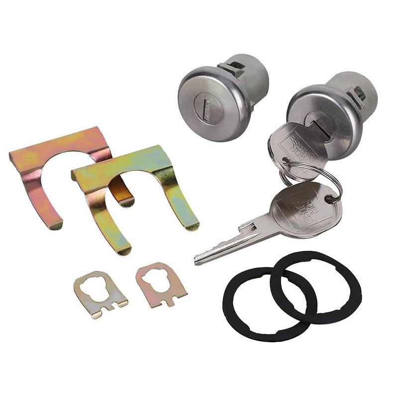 KanSmart C10 Door Lock Cylinder for Chevy C10 C20 C30 Blazer K10 K5 Silverado GMC Sierra 1500 2500 3500 Jimmy Suburban Savana Buick Regal Lesabre Skylark Apollo Pontiac Truck Van Door Locks Cylinder Kit w/Keys - Image 1